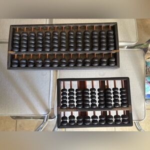 Vintage Wooden‎ Abacus Set HOP CHEONG Tai black bead /ball Hong Kong